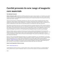 Careful presents its new range of magnetic core materials.docx